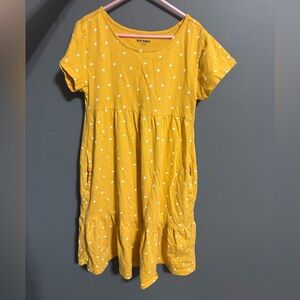 Old navy yellow polka dot cotton summer dress size large